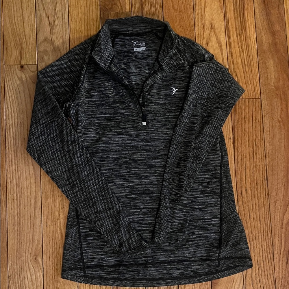 Old Navy Active Black and White Striped Pullover